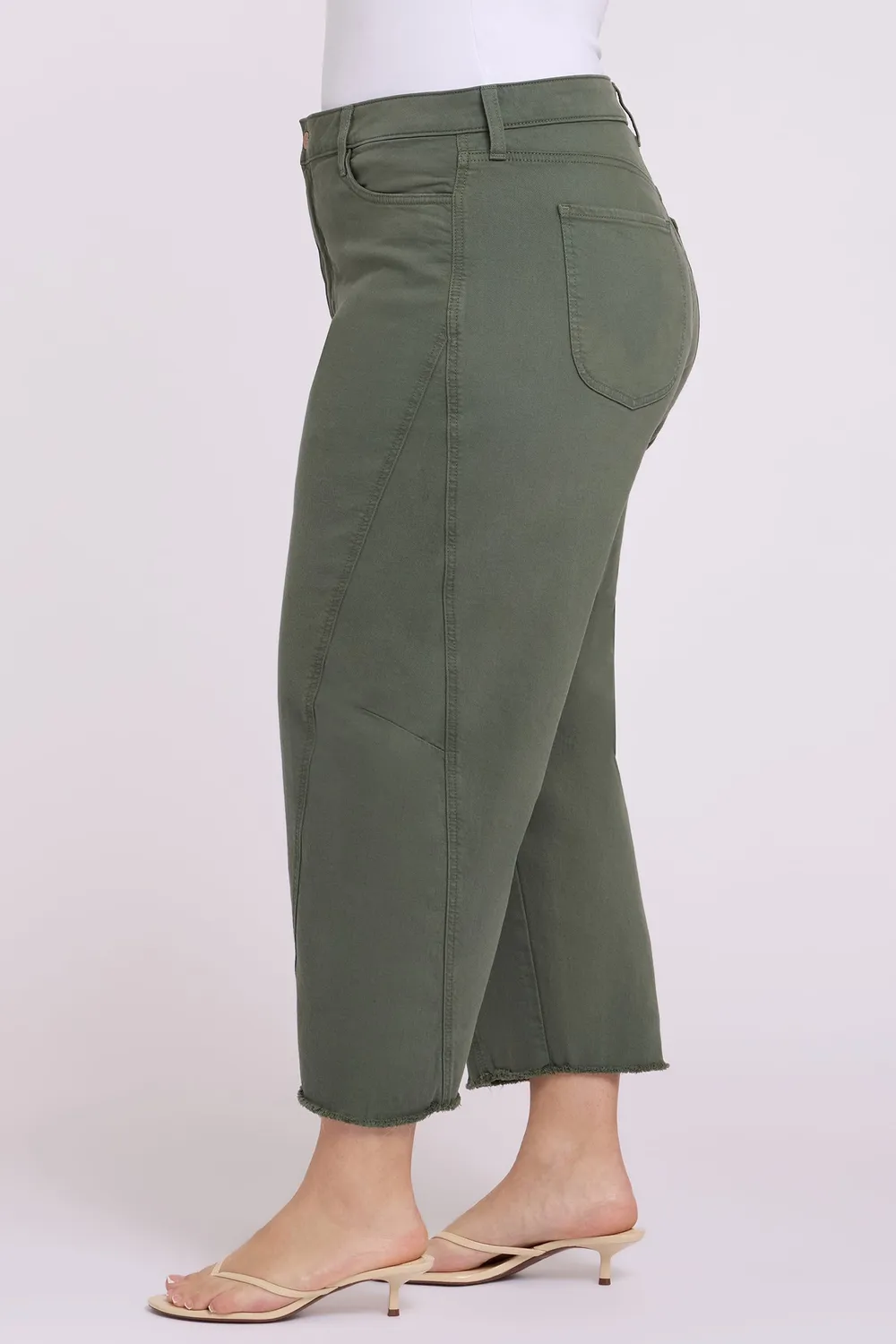 NYDJ Alyssa Relaxed Crop Plus Size Jeans Desert Green