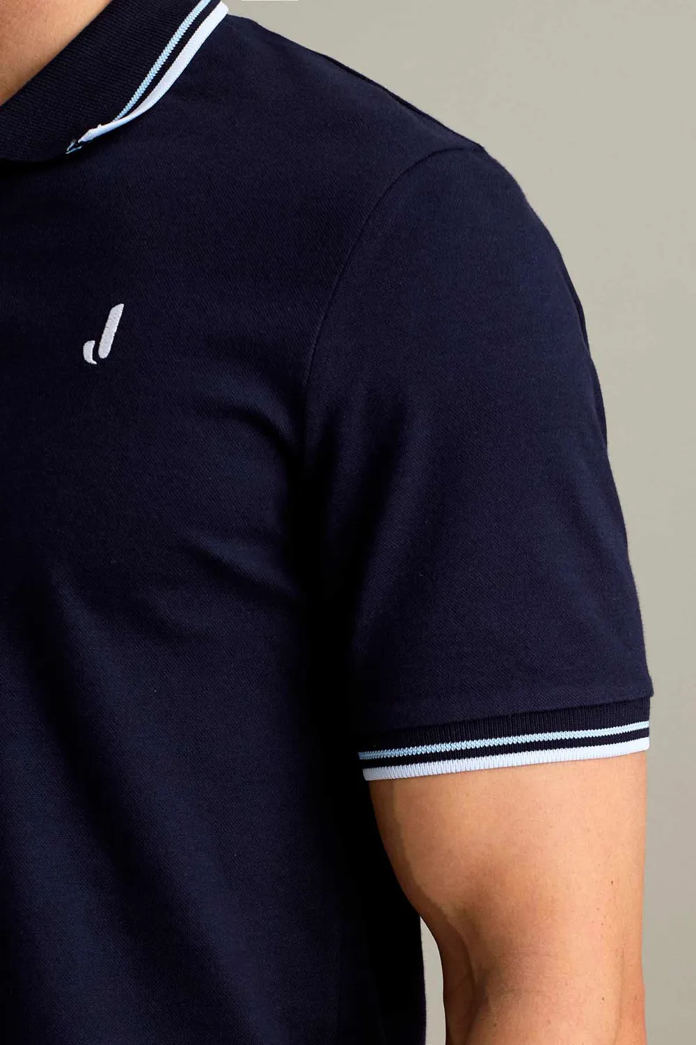 Jeckerson Polo 3-Knopf Piqué dunkelblau