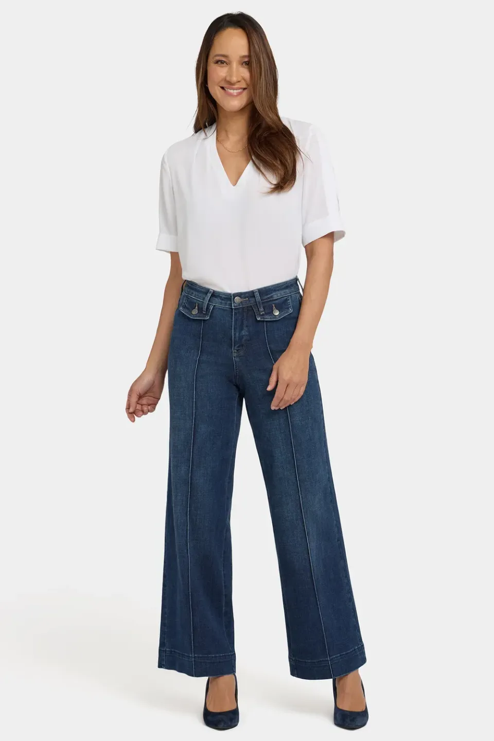 NYDJ Teresa Wide Leg Jeans Louvre Sapphire dunkelblau