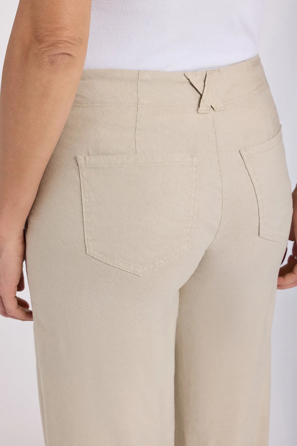 NYDJ 5 Pocket Wide Leg Stoffhose Feather Stretch-Leinen
