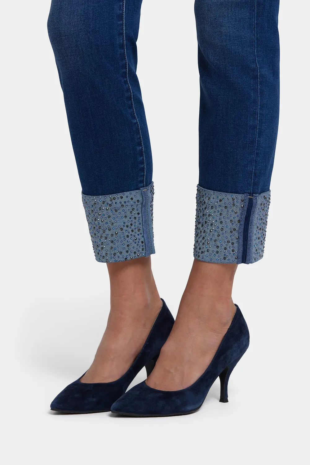 NYDJ Sheri Slim Ankle Jeans Petite Vintage Lapis Strass