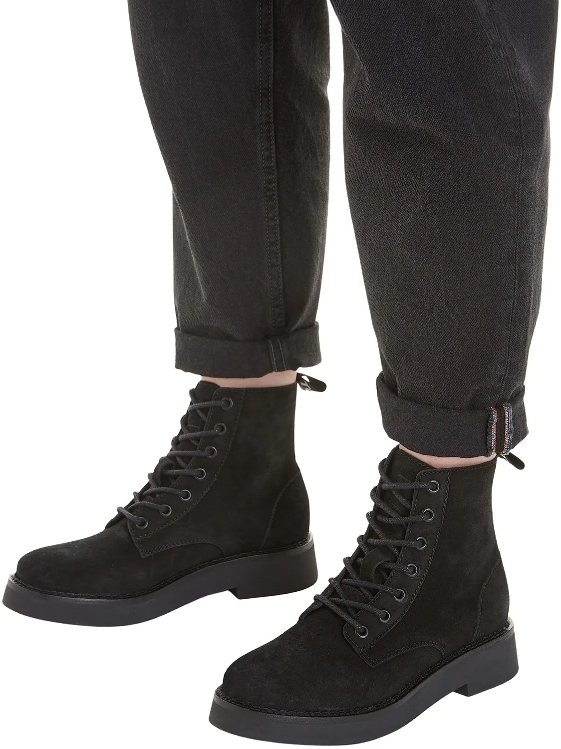 Tommy Jeans Lace Up Boot Suede Damen Stiefel mittelhoch