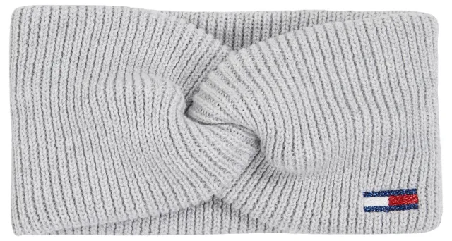 Tommy Jeans TJW Flag Headband AW0AW15475 Stirnband Grau OS gestrickt