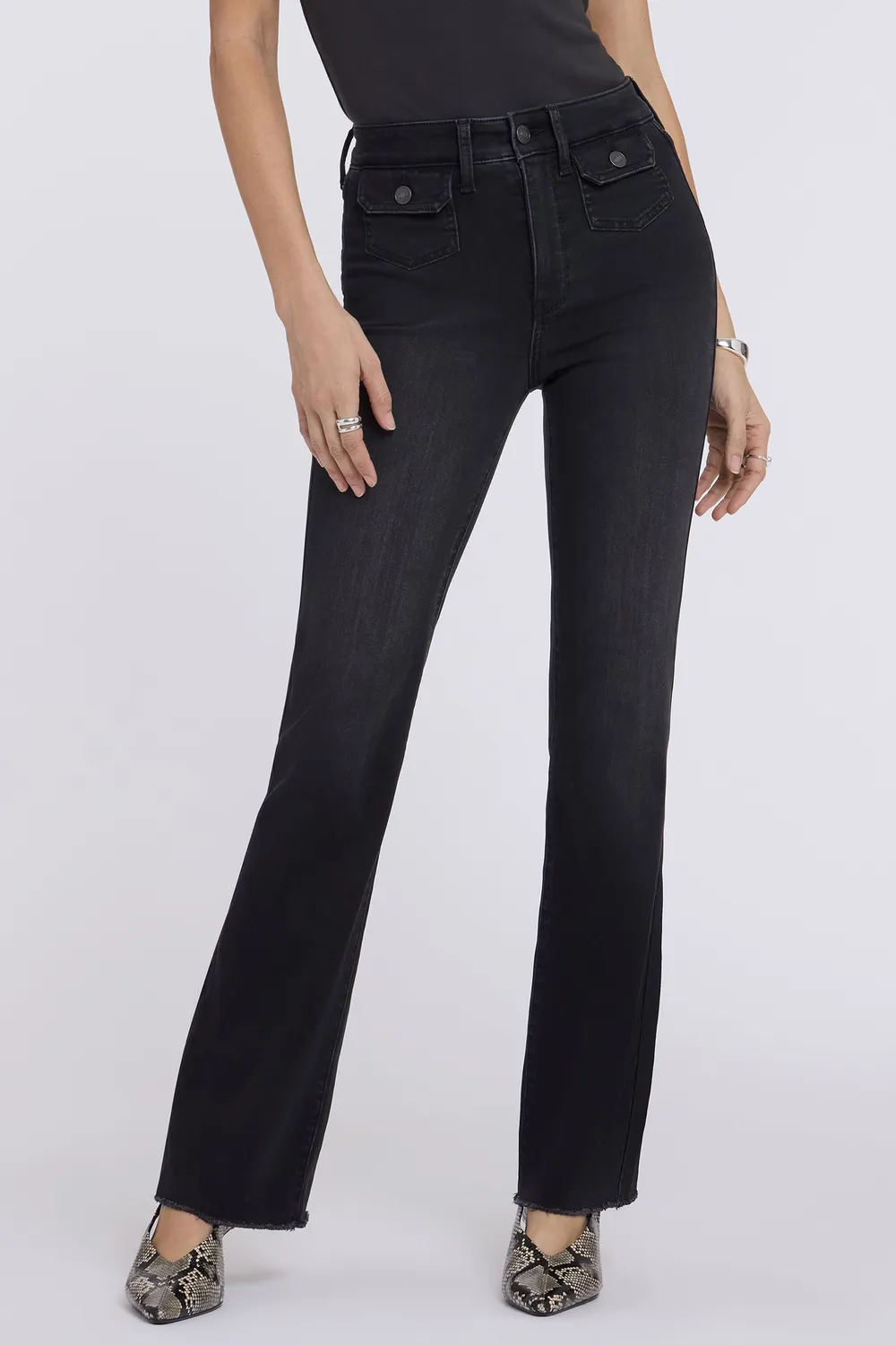 NYDJ Barbara Bootcut Jeans Helleborus High Rise schwarz