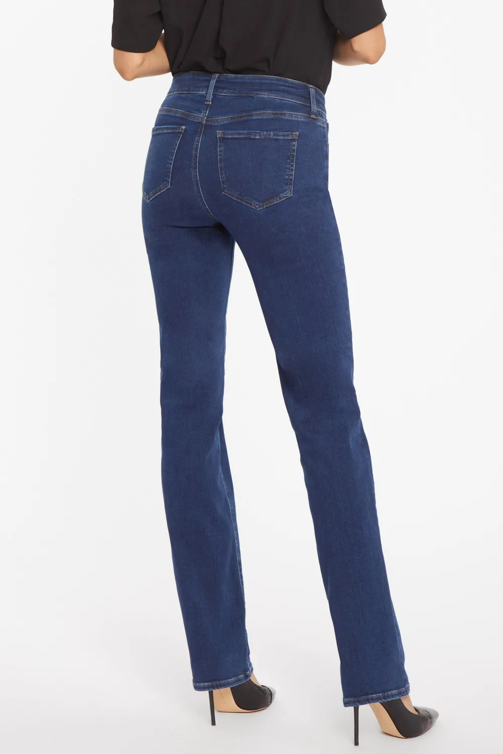NYDJ Marilyn Straight Petite Jeans Quinn blau gerades Bein