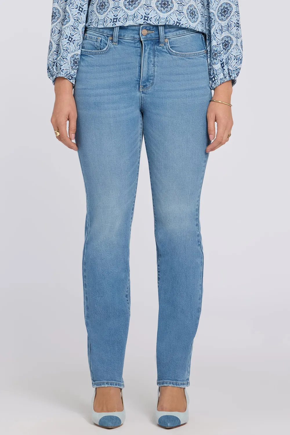 NYDJ Marilyn Straight Jeans Vista Lakes mittelblau