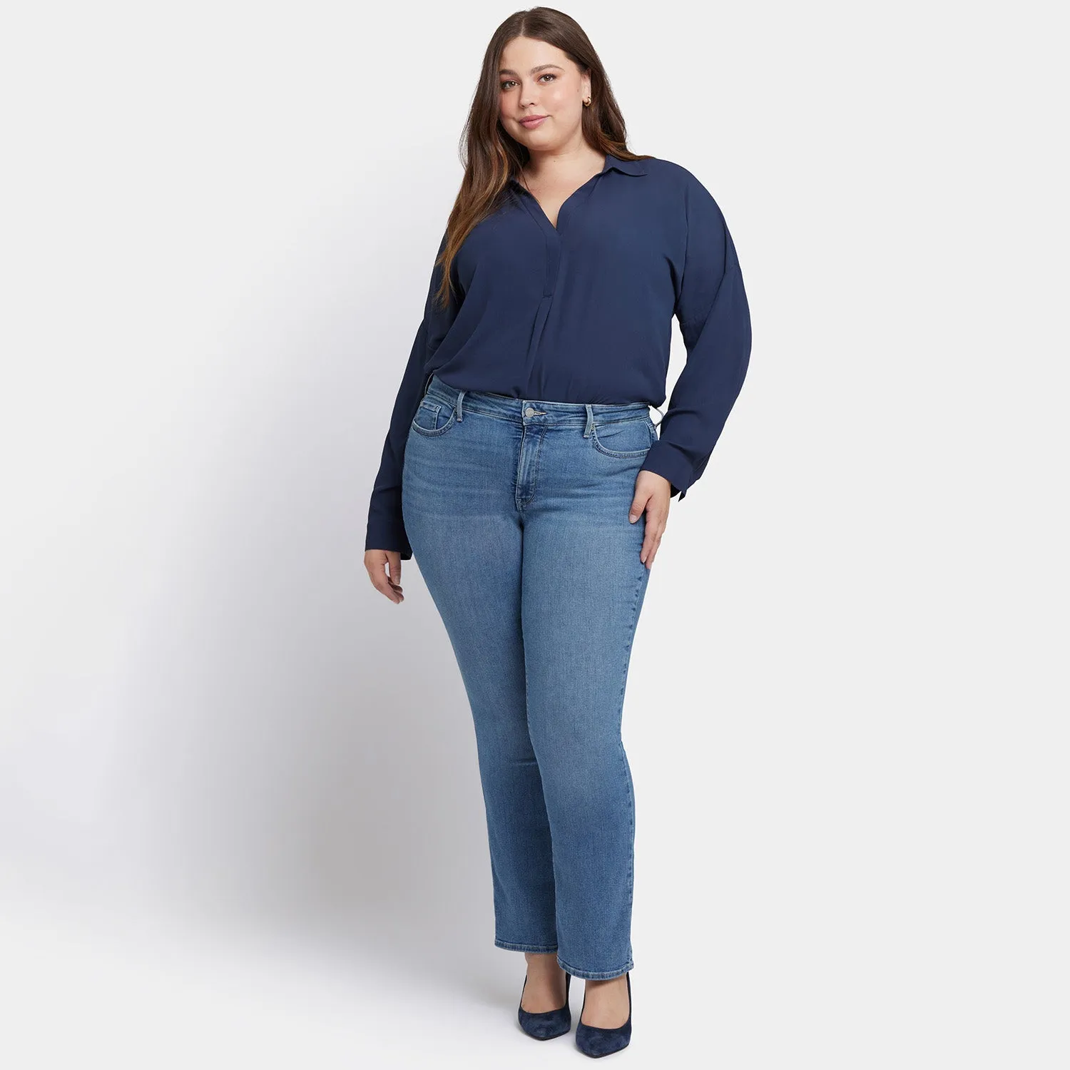 NYDJ Marilyn Straight Jeans Heyburn Plus Size Gerades Bein