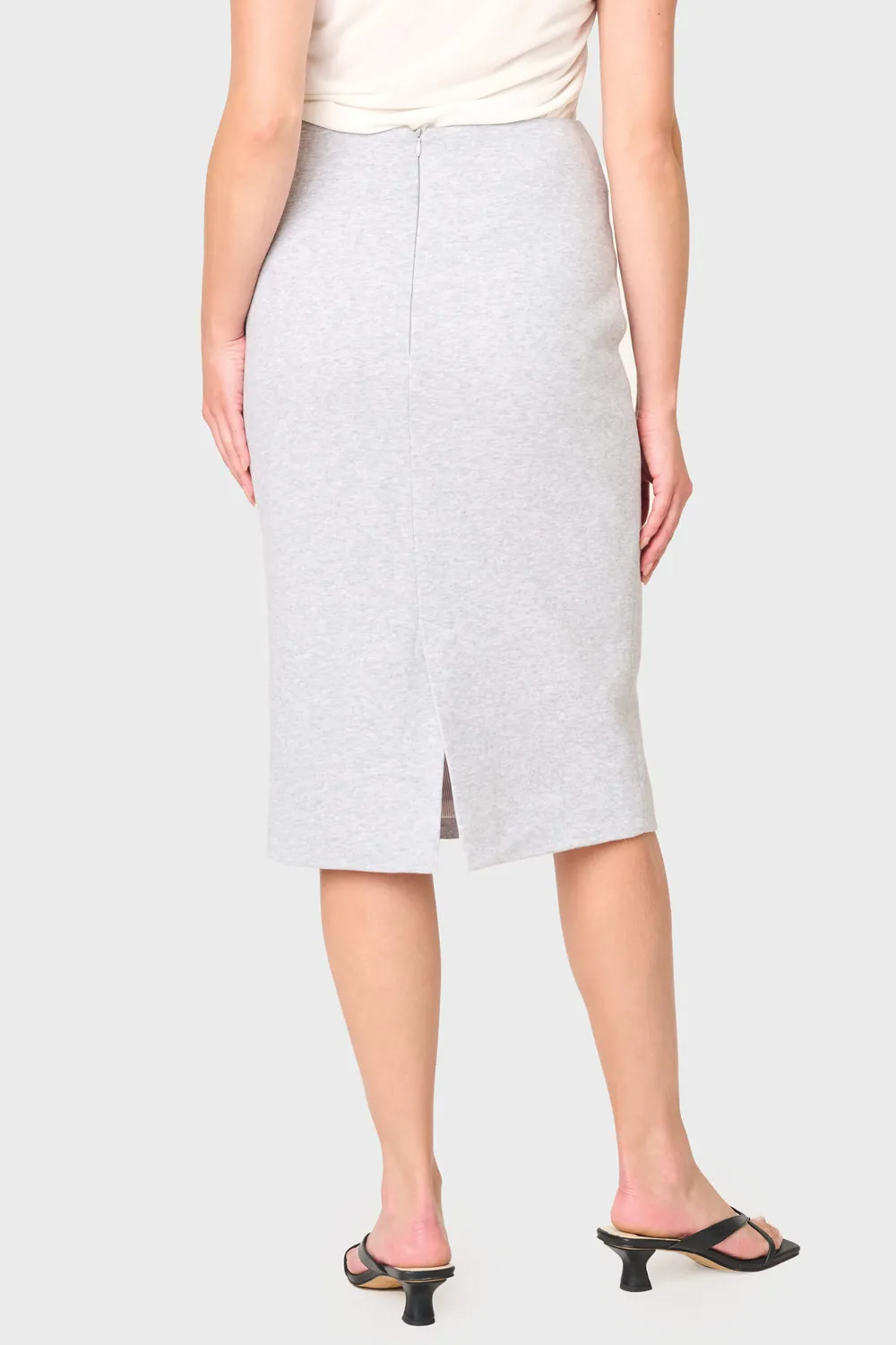 NYDJ Notch Midi Bleistiftrock Heather Grey Ponte