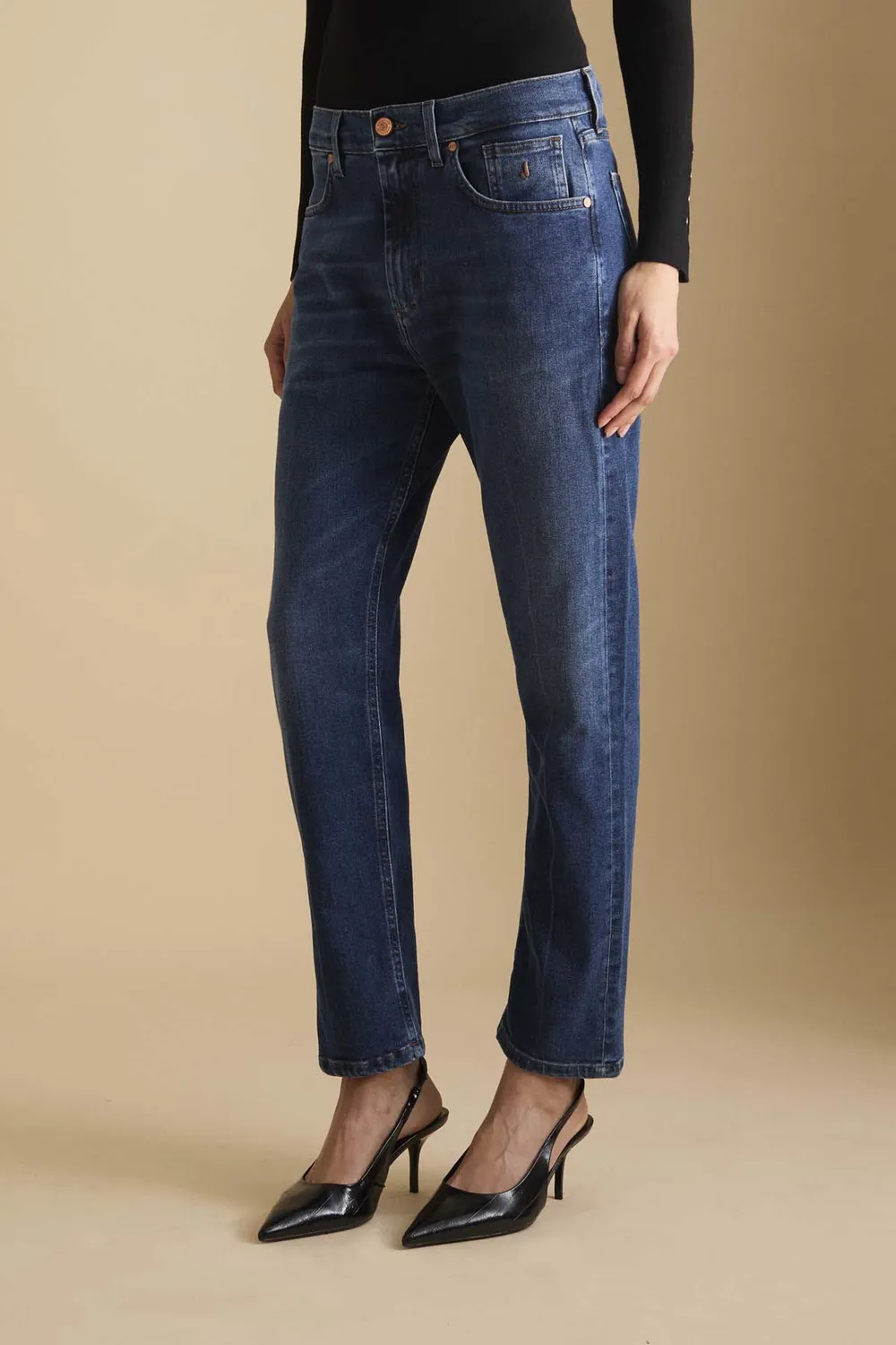 Jeckerson Julia Jeans Damen Mittelblau Boyfriend Fit