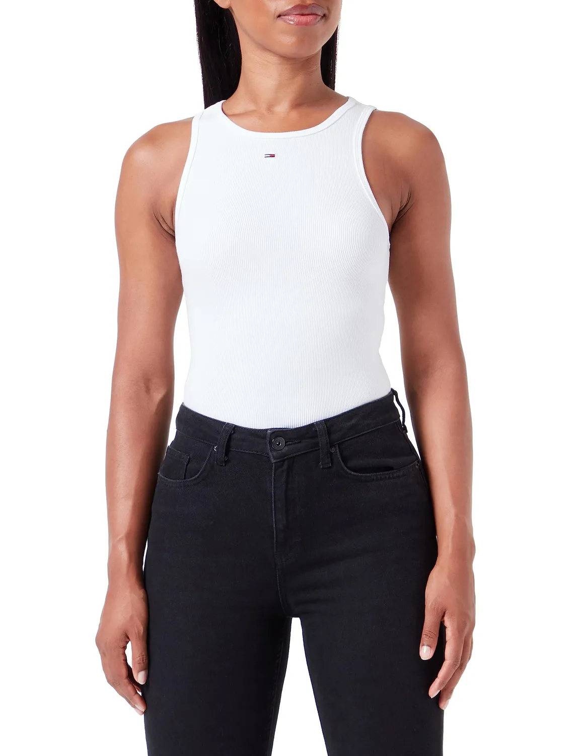 Tommy Jeans TJW Essential Rib Tank Top Schwarz