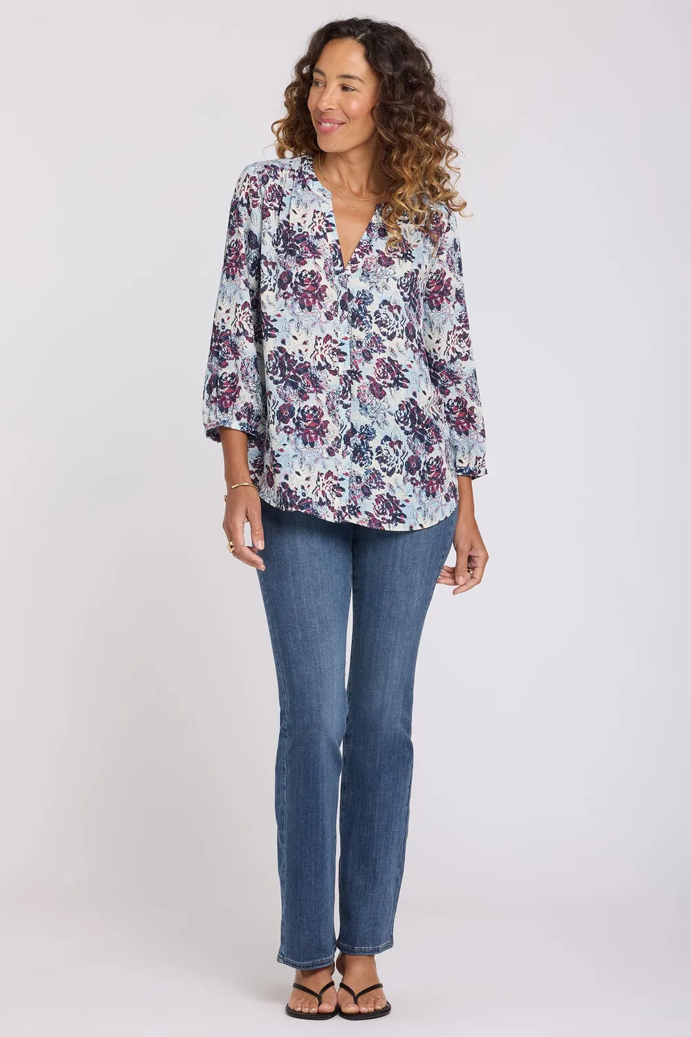 NYDJ Pintuck Bluse Ballad Abloom