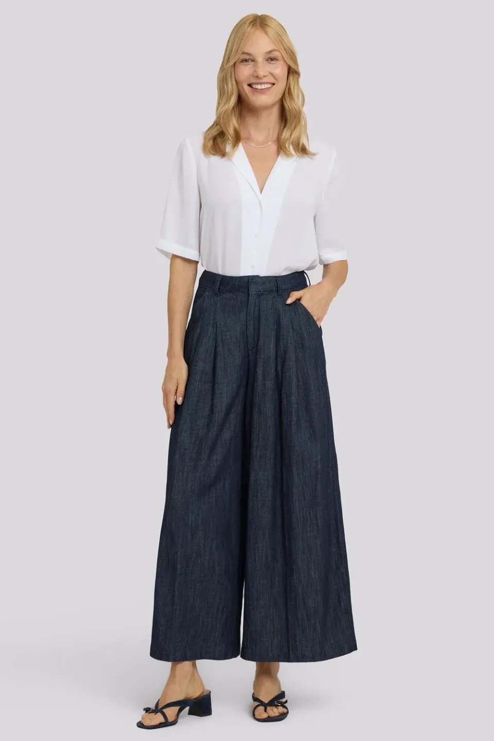 NYDJ Giselle Wide Leg Trouser Dark Indigo 69 cm
