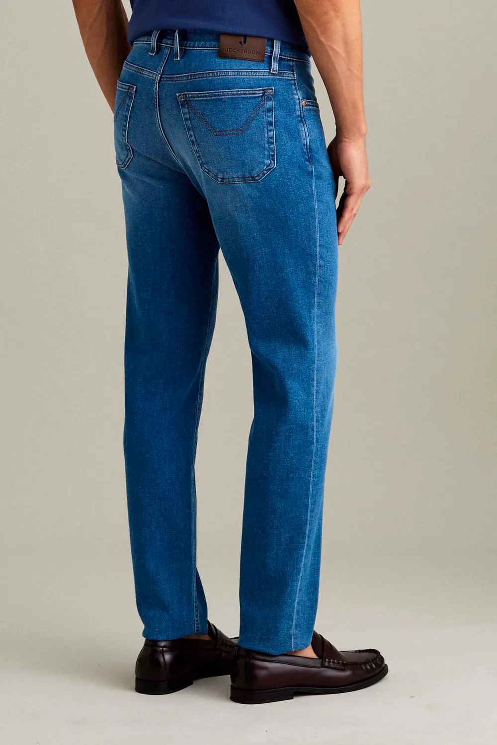 Jeckerson Jordan Slim Fit Jeans Mittelblau Stretch-Denim