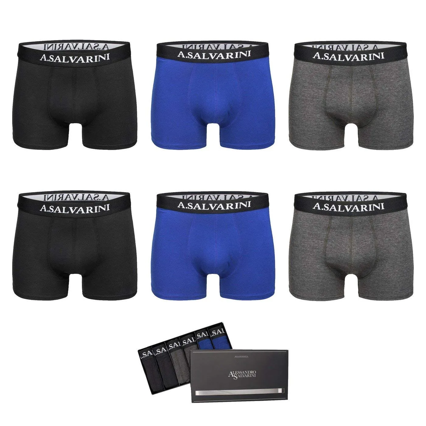 Alessandro Salvarini AS-120 Boxershorts 6er Set Baumwolle