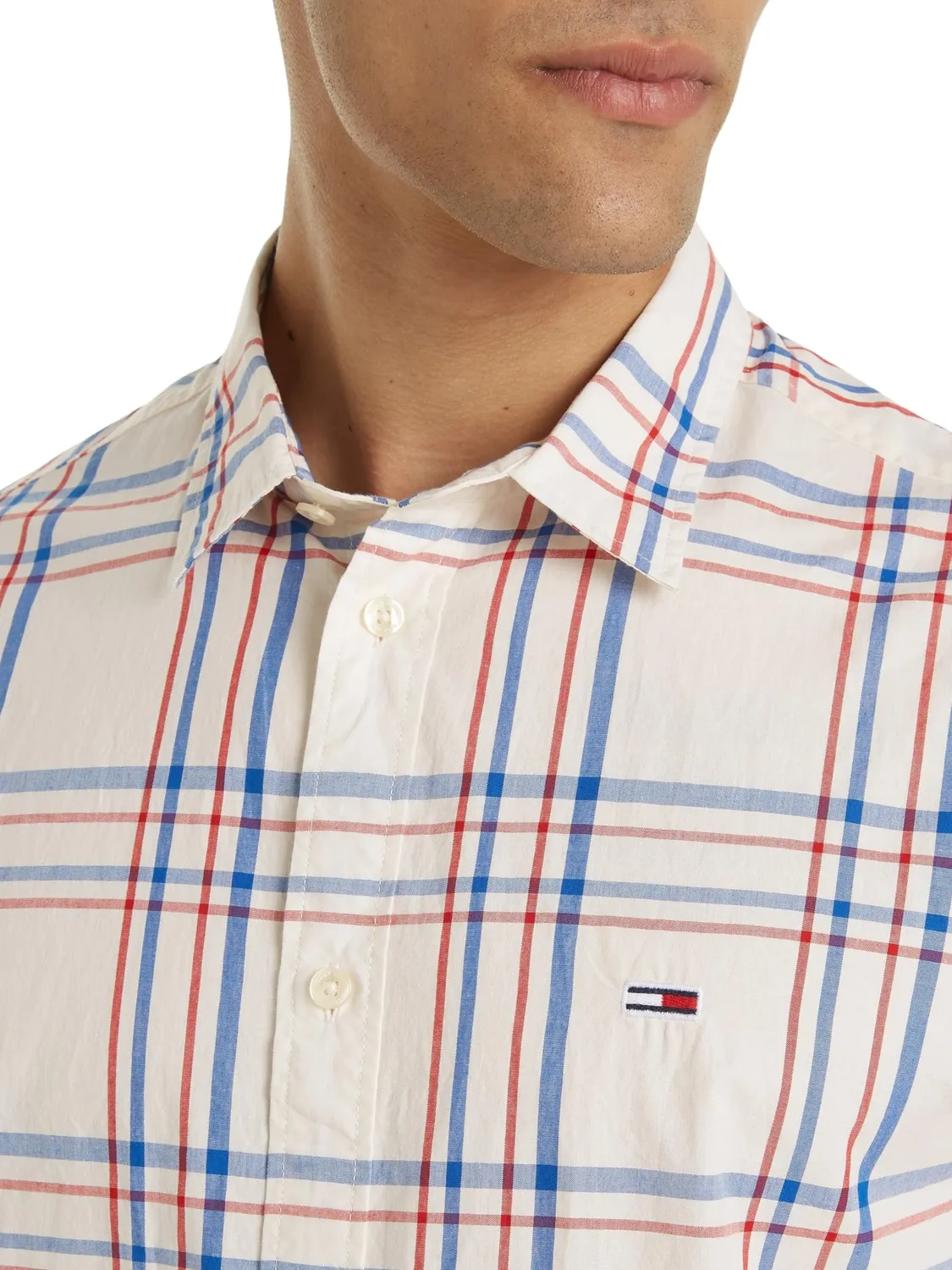 Tommy Jeans Herren Freizeithemd S White Check Karo