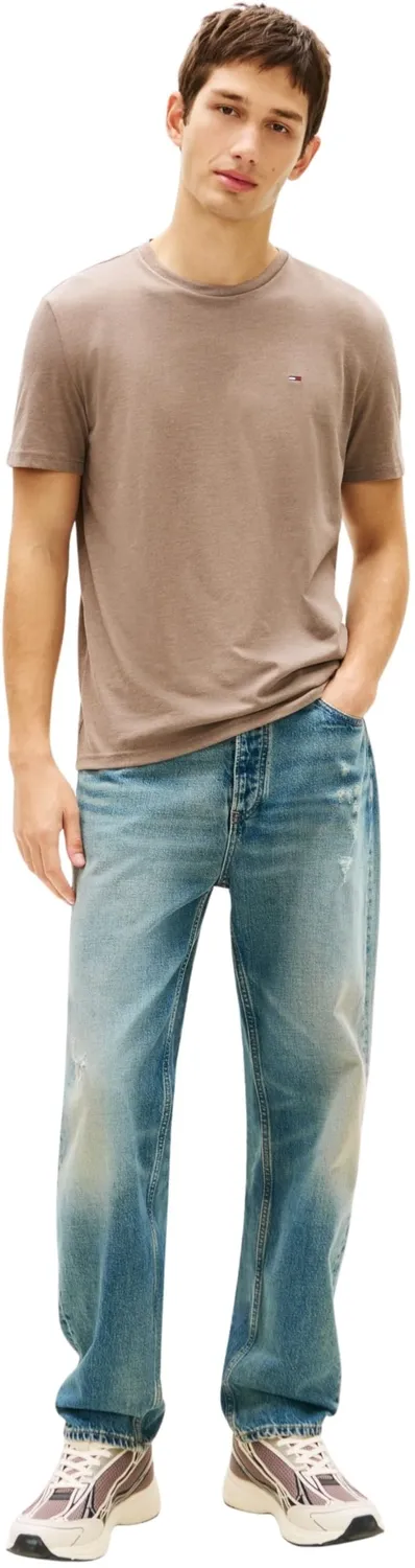 Tommy Jeans Tee T-Shirt Herren Rundhals Baumwolle Blau