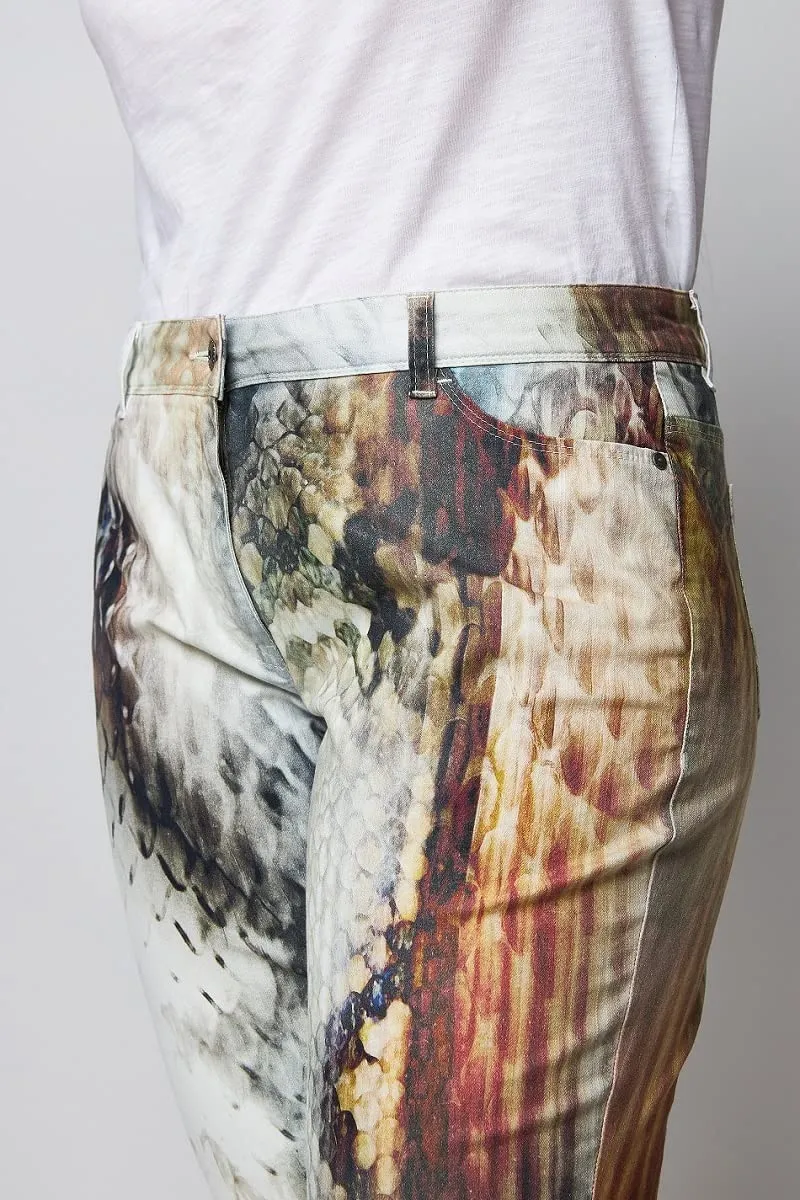 Wille Damenjeans Schlangenmuster Dunkel Stretch große Größen