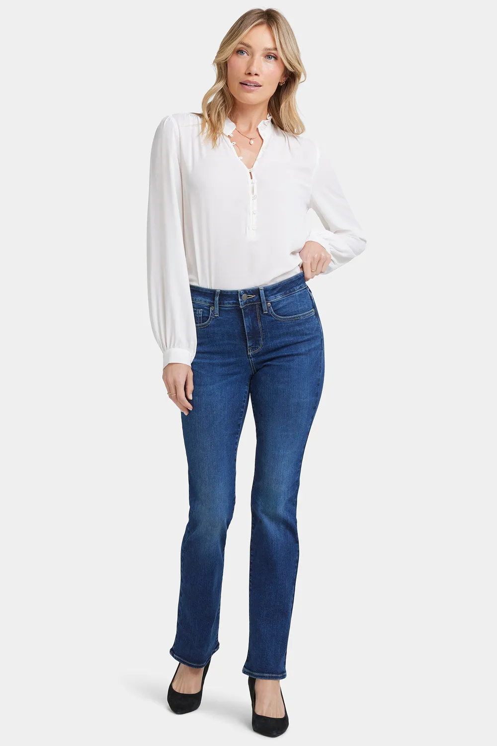 NYDJ Barbara Bootcut Jeans Jordan Mid Rise blau