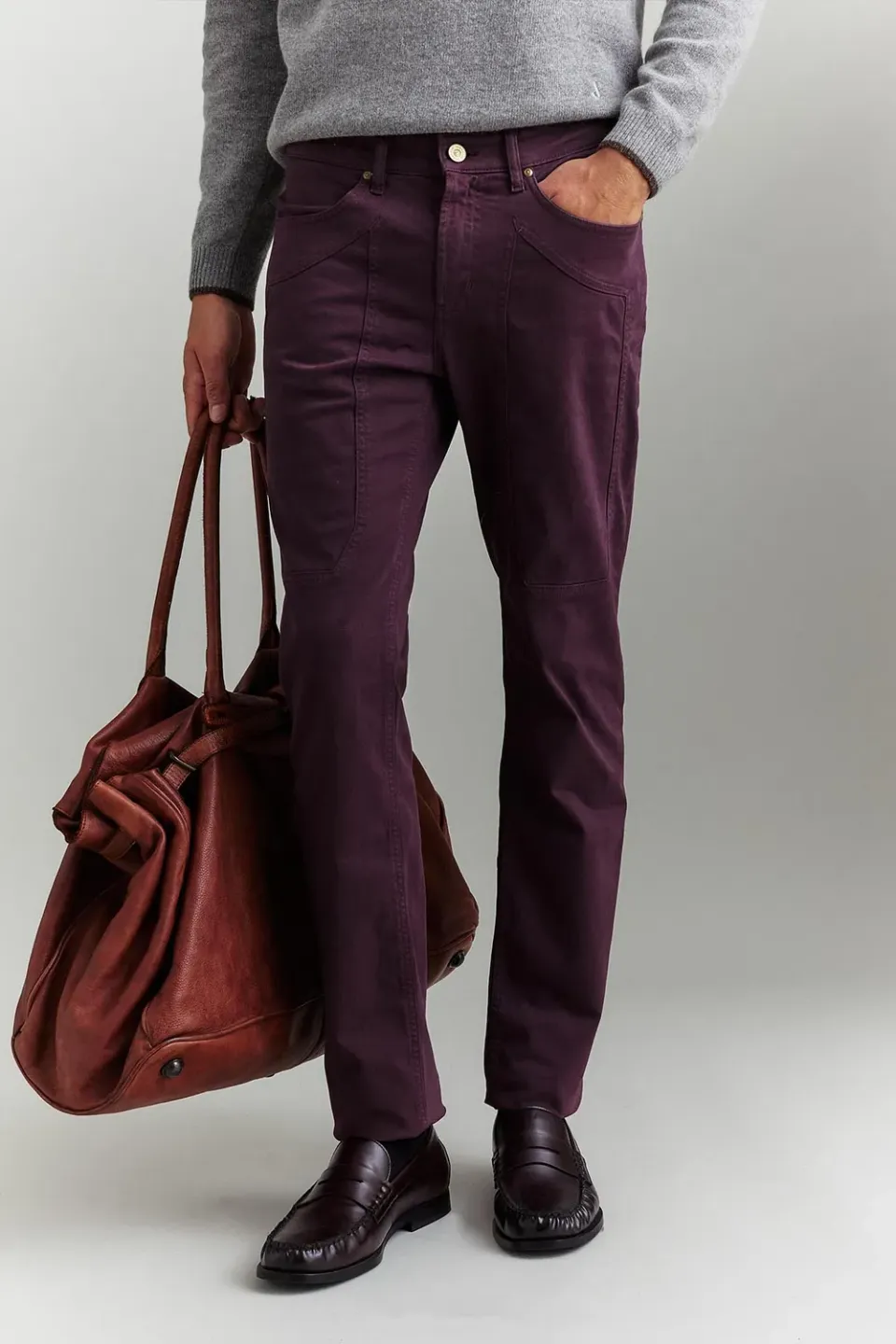 Jeckerson John Slim Fit Hose dunkelviolett Gabardine