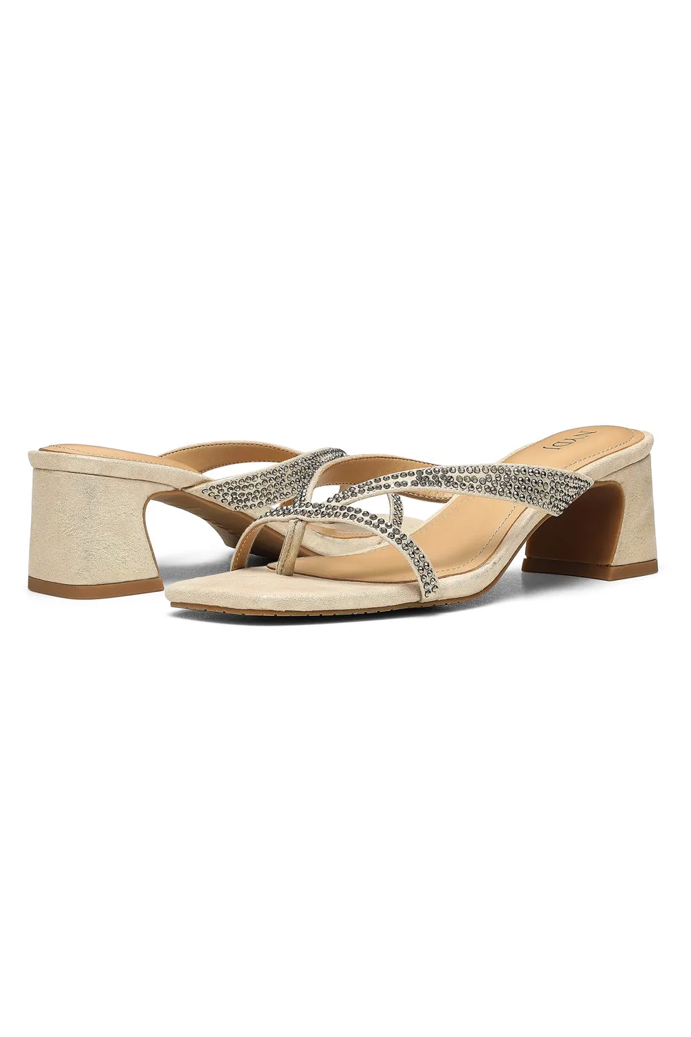 NYDJ Glynn Sandalen Light Gold Blockabsatz
