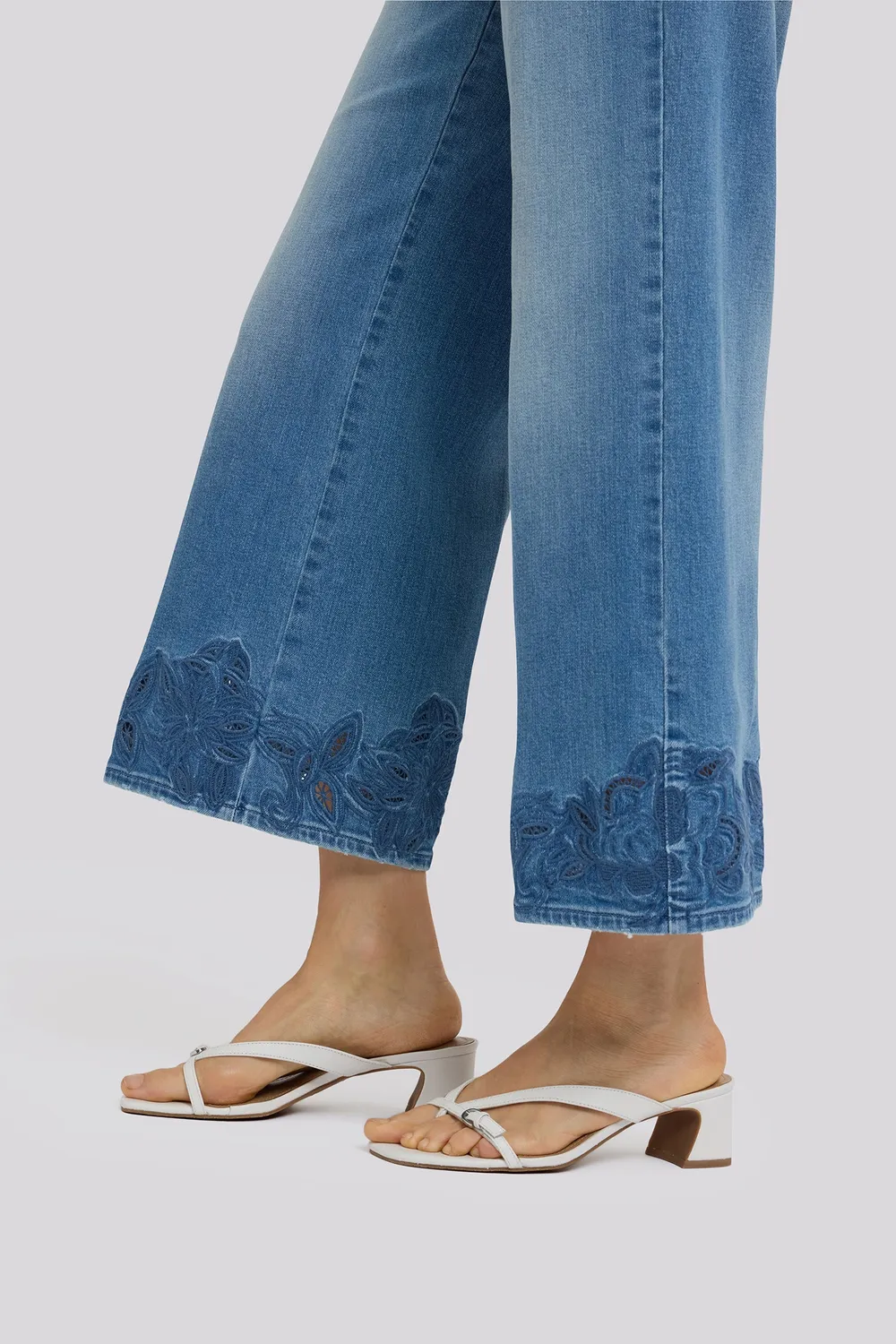NYDJ Teresa Wide Leg Ankle Jeans Port Sea High Rise
