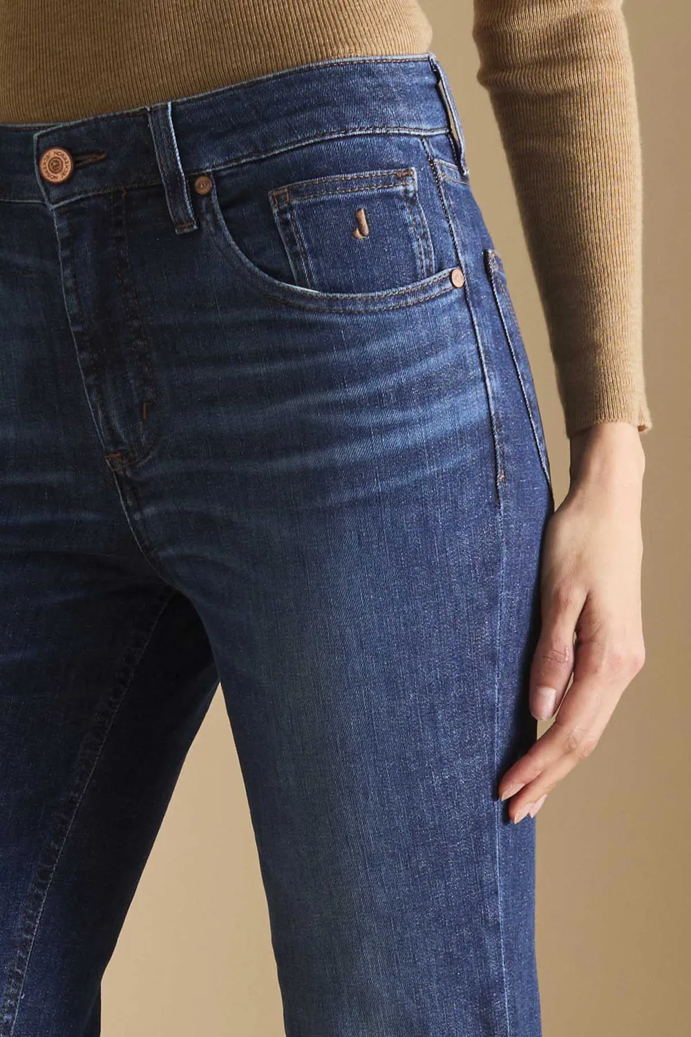 Jeckerson Janelle Jeans Damen Mittelblau Flared Stretch