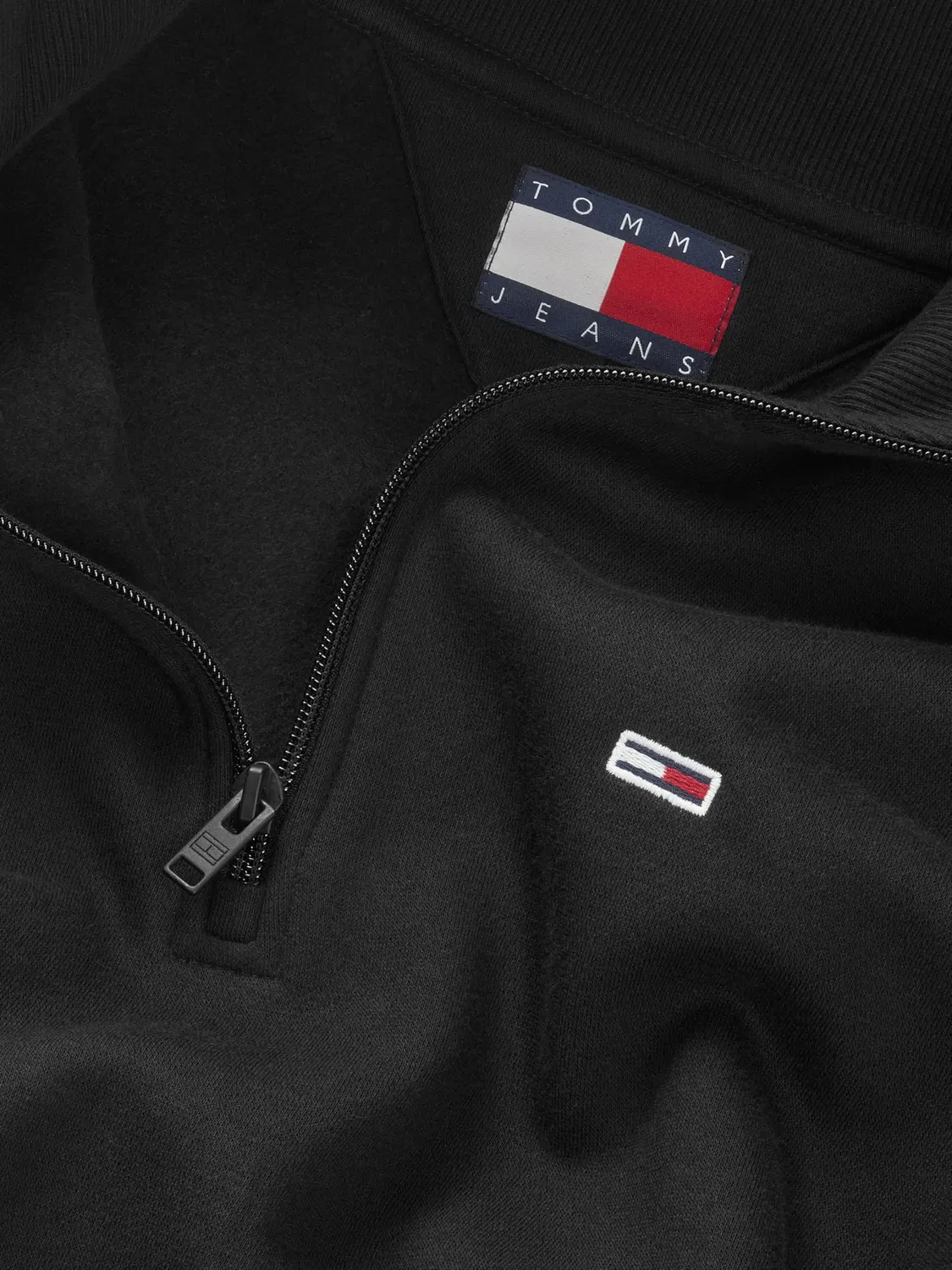 Tommy Jeans TJM Reg Fleece 1/4 Zip Sweatshirt XXL Schwarz Fleece