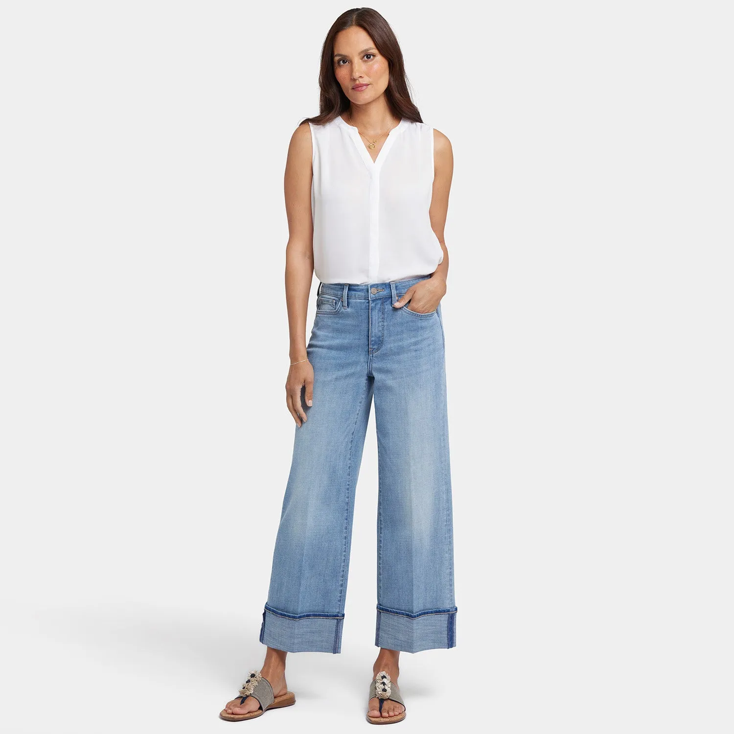 NYDJ Teresa Wide Leg Jeans Madison River blau