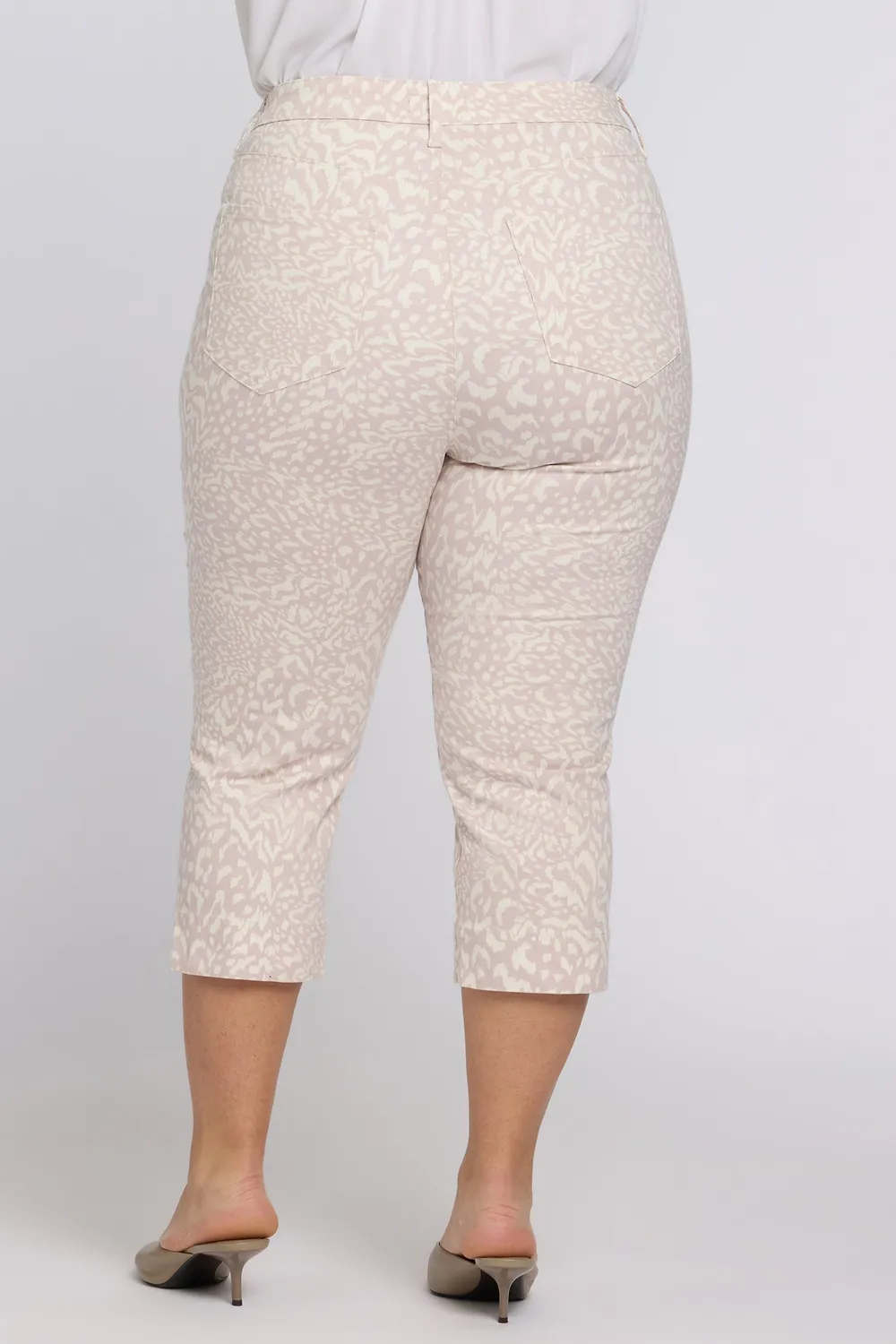 NYDJ Marilyn Straight Crop Jeans Plus Size Snow Leopard rosa