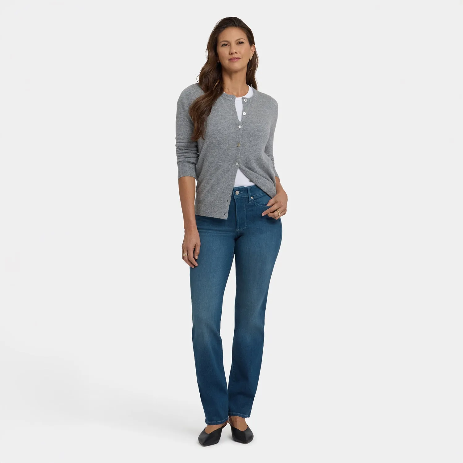 NYDJ Marilyn Straight Jeans Hugo Rain Dunkelblau