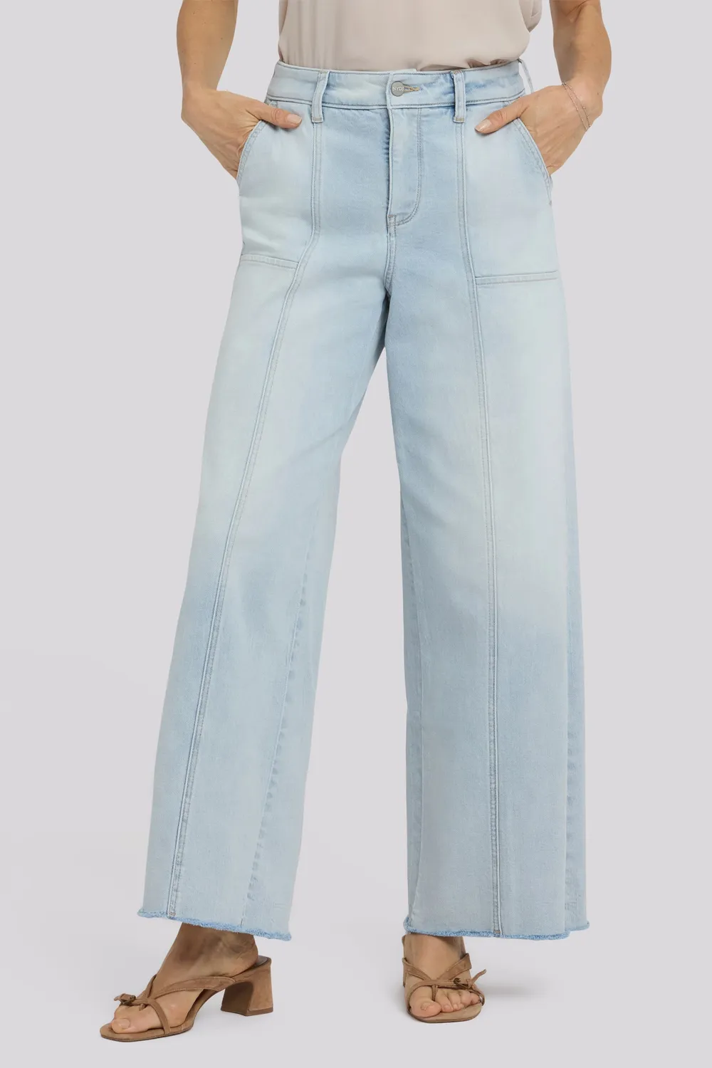 NYDJ Simone Desert Shoreline Jeans Wide Leg Hellblau