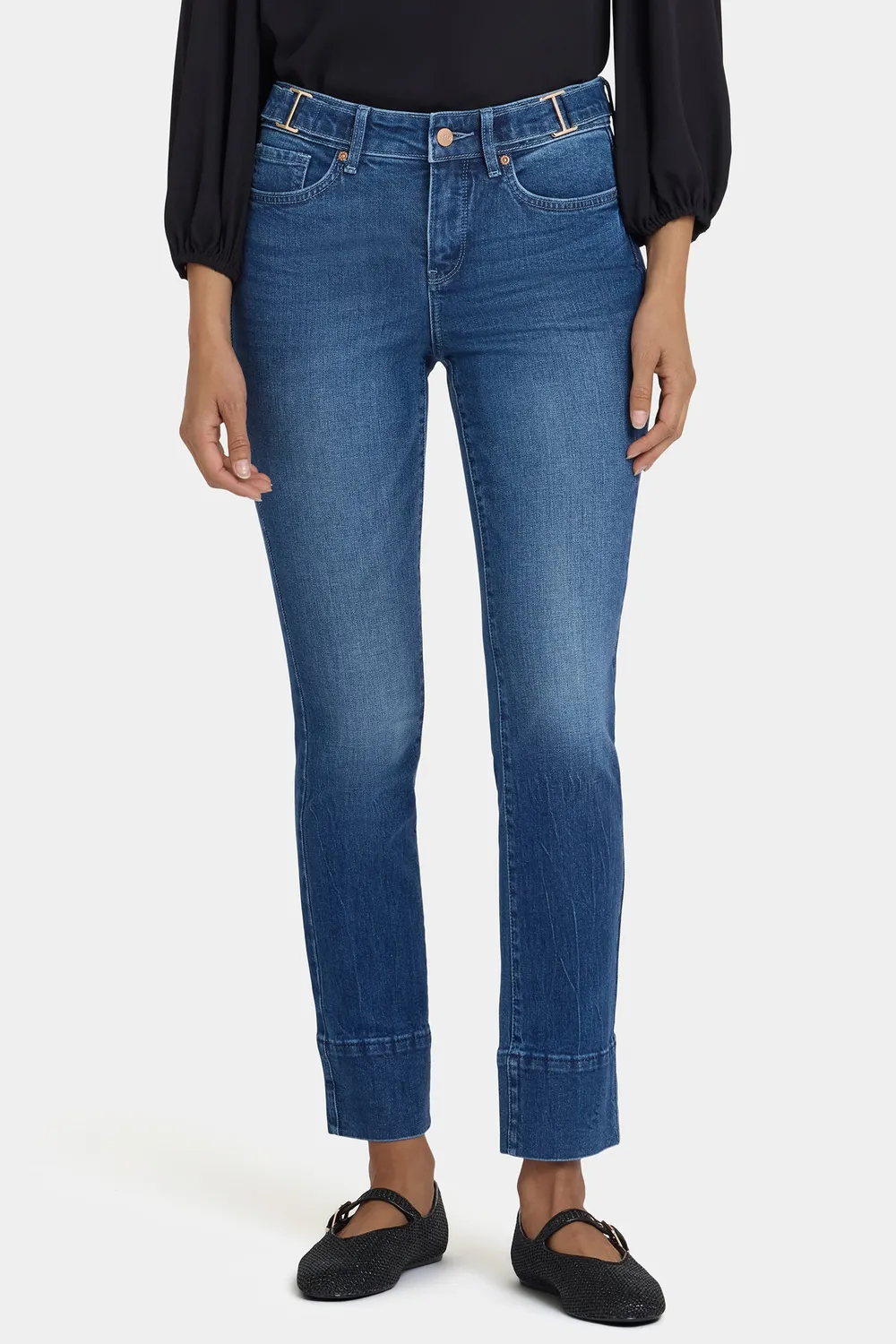 NYDJ Sheri Slim Jeans Petite Cool Marine blau
