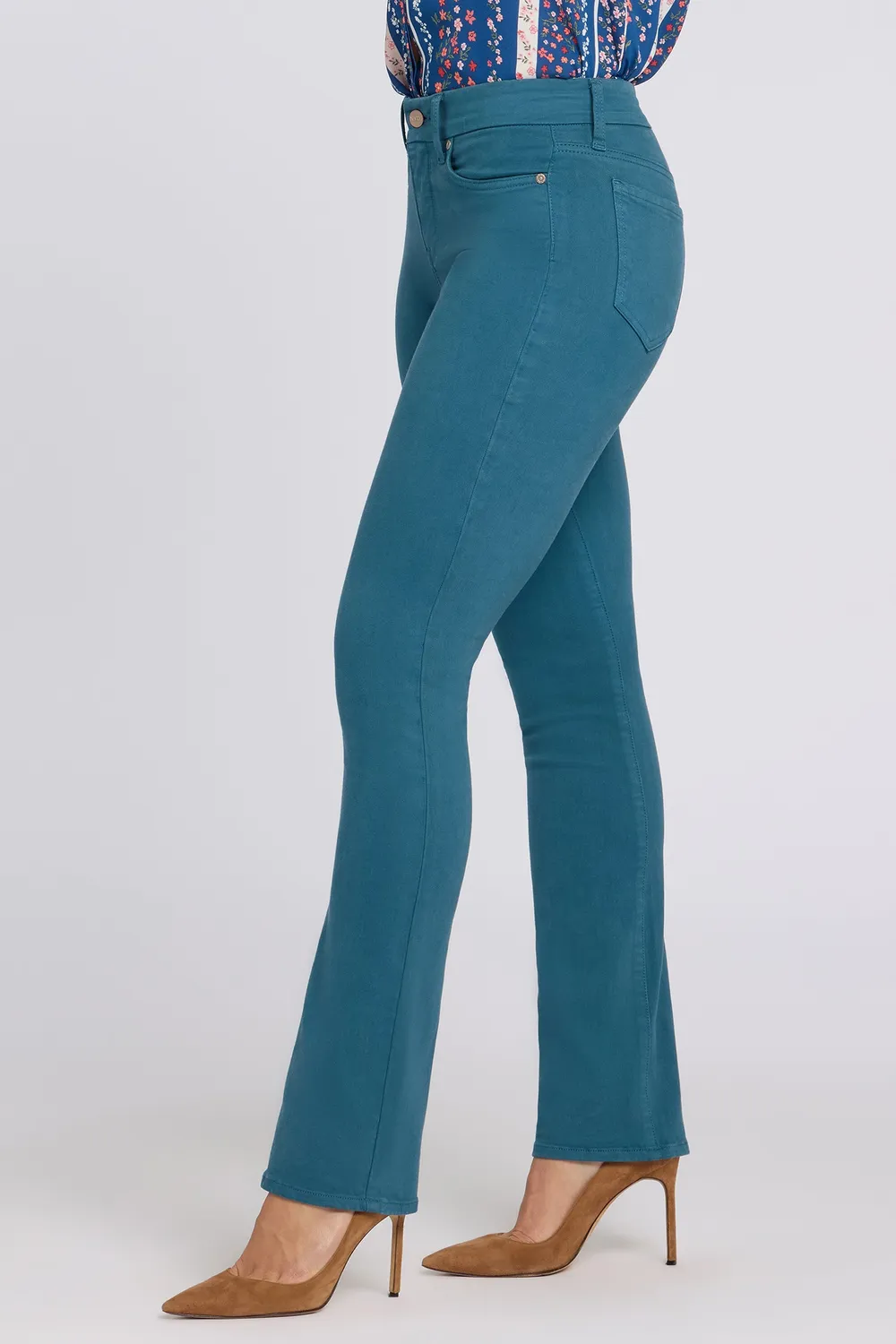NYDJ Waist-Match Marilyn Straight Jeans Blue Lake gerade