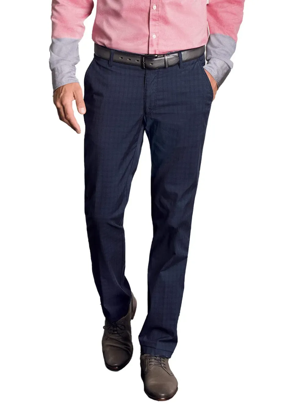 Aubi Ceramica Glencheck Baumwollhose Herren Business