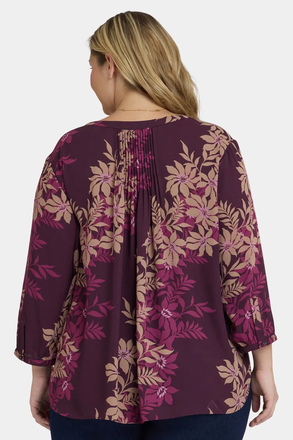 NYDJ Pintuck Bluse Plus Bonne Nouvelle 3/4-Arm