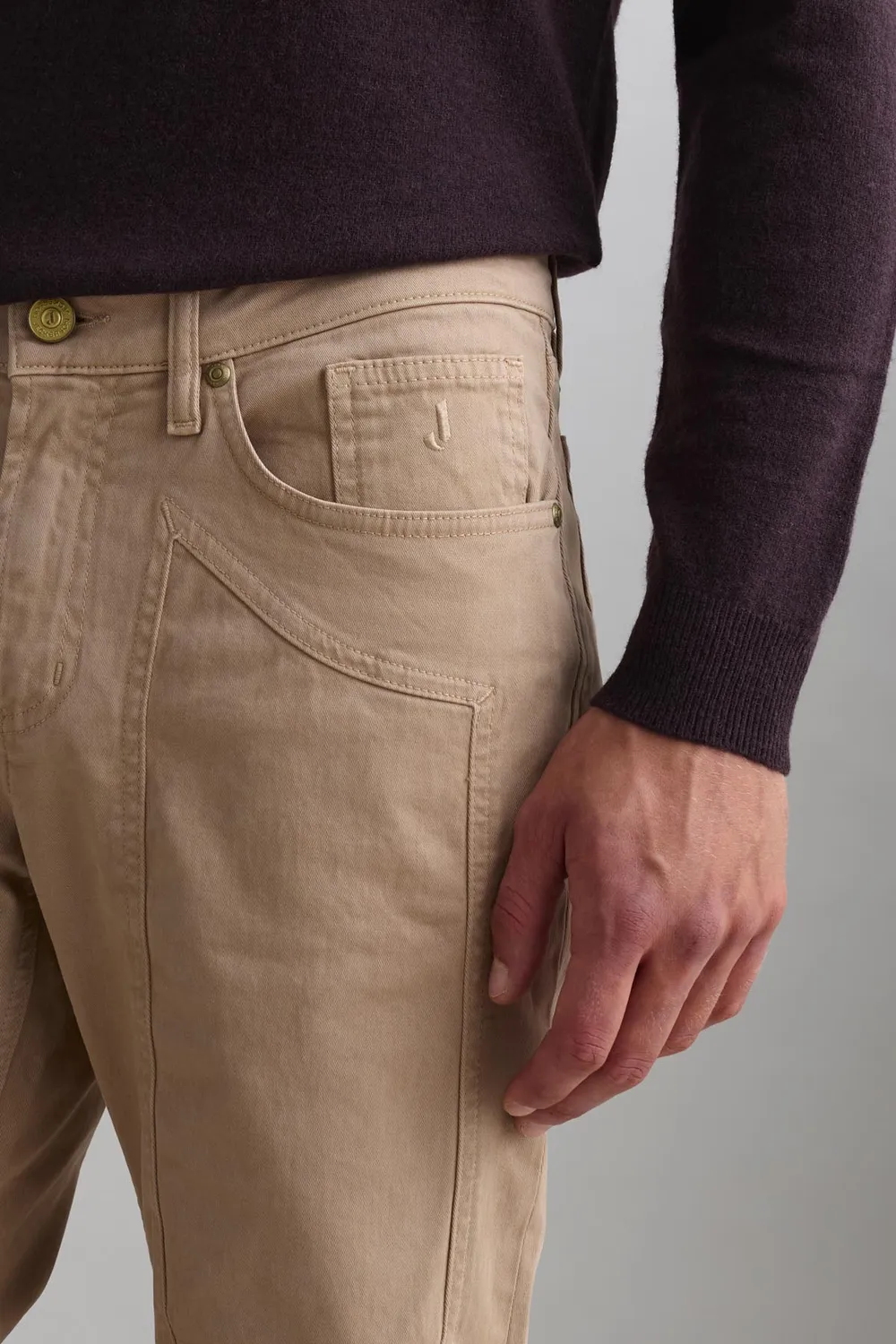 Jeckerson John Toppa Slim Fit Herrenhose Sandbeige Gabardine