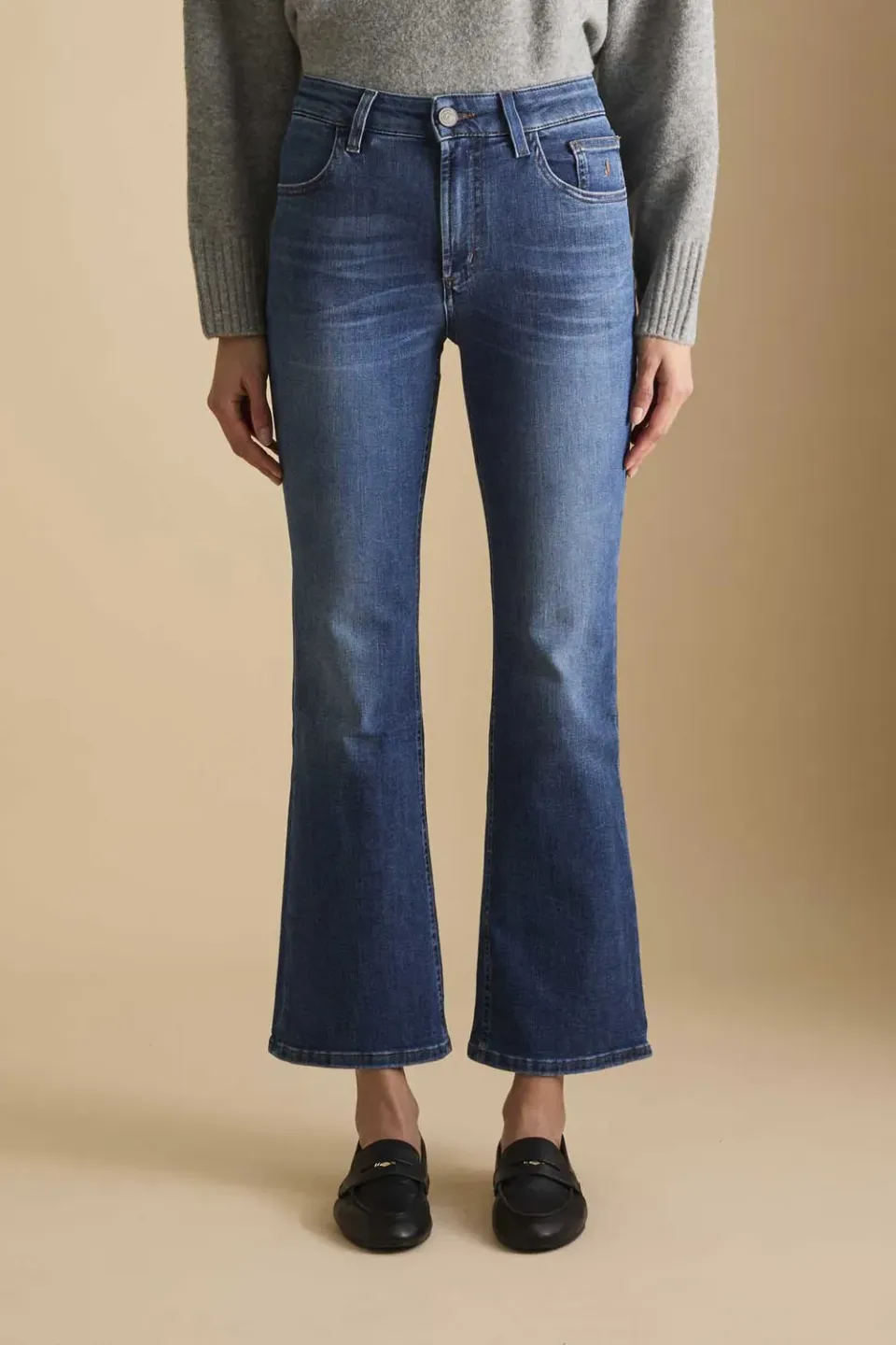 Jeckerson Janelle Flared Jeans Mittelblau Used Damen