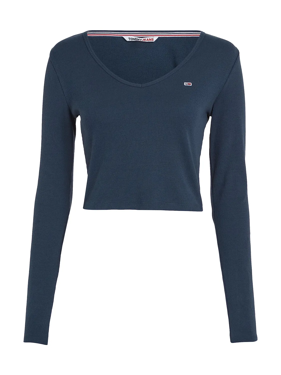 Tommy Jeans Tjw Bby Crp Essential Rib V Ls Dw0dw14278 Langarmshirt XL