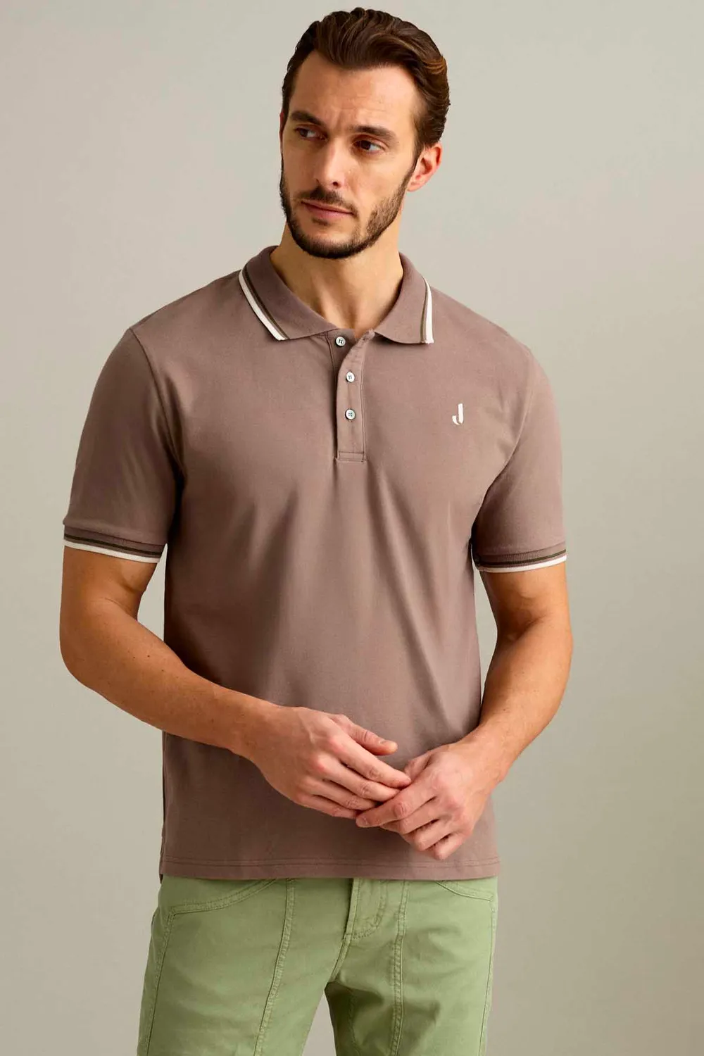 Jeckerson Polo Schoko Braun Pique Kurzarm