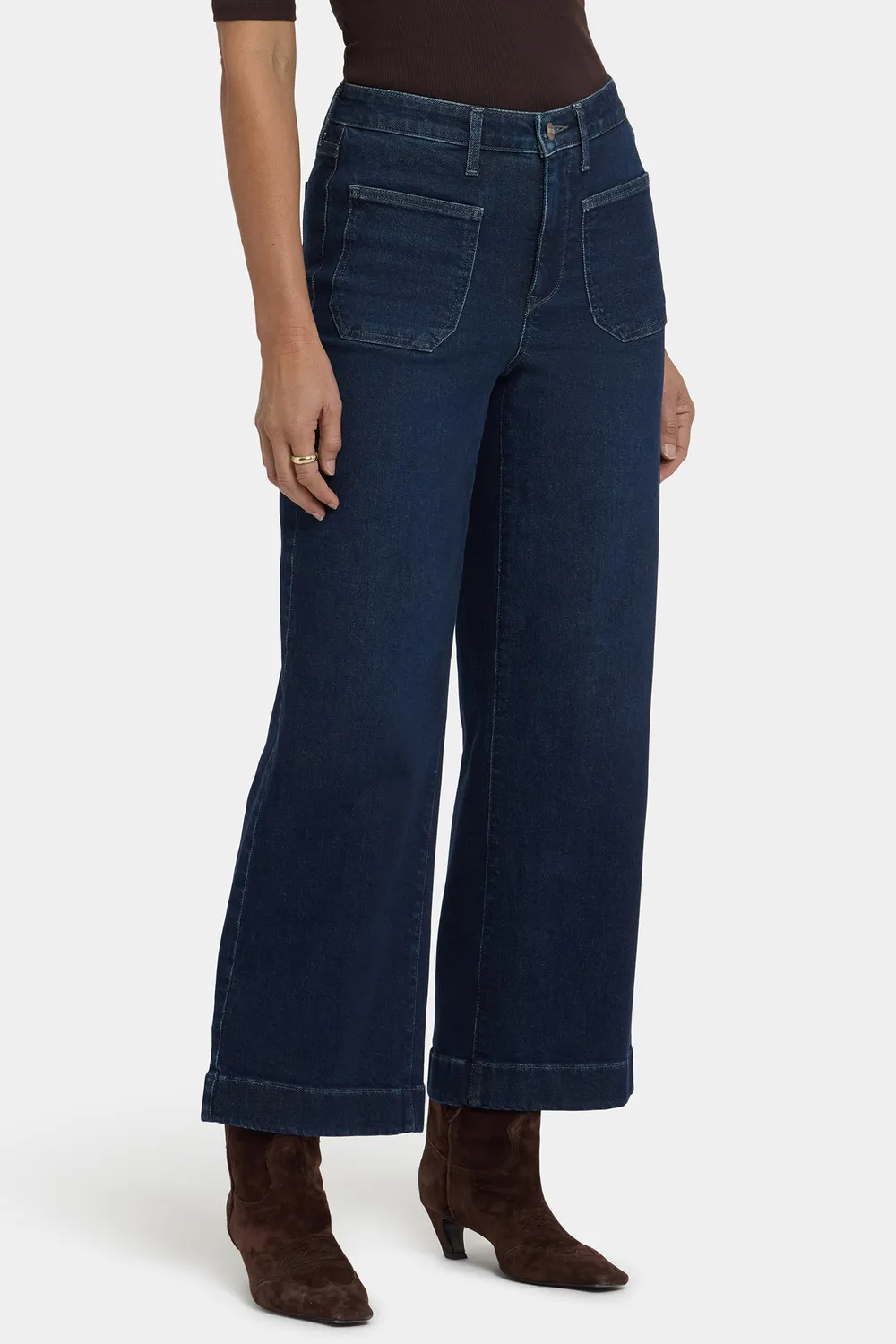 NYDJ Teresa Wide Leg Ankle Jeans Blacken Blue