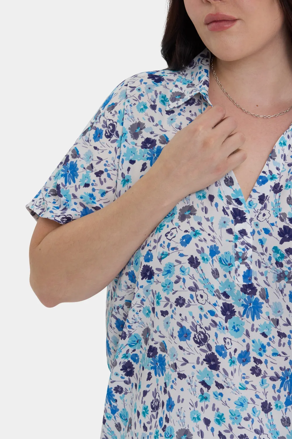 NYDJ Becky Kurzarm Bluse Plus Jimena Garden leicht