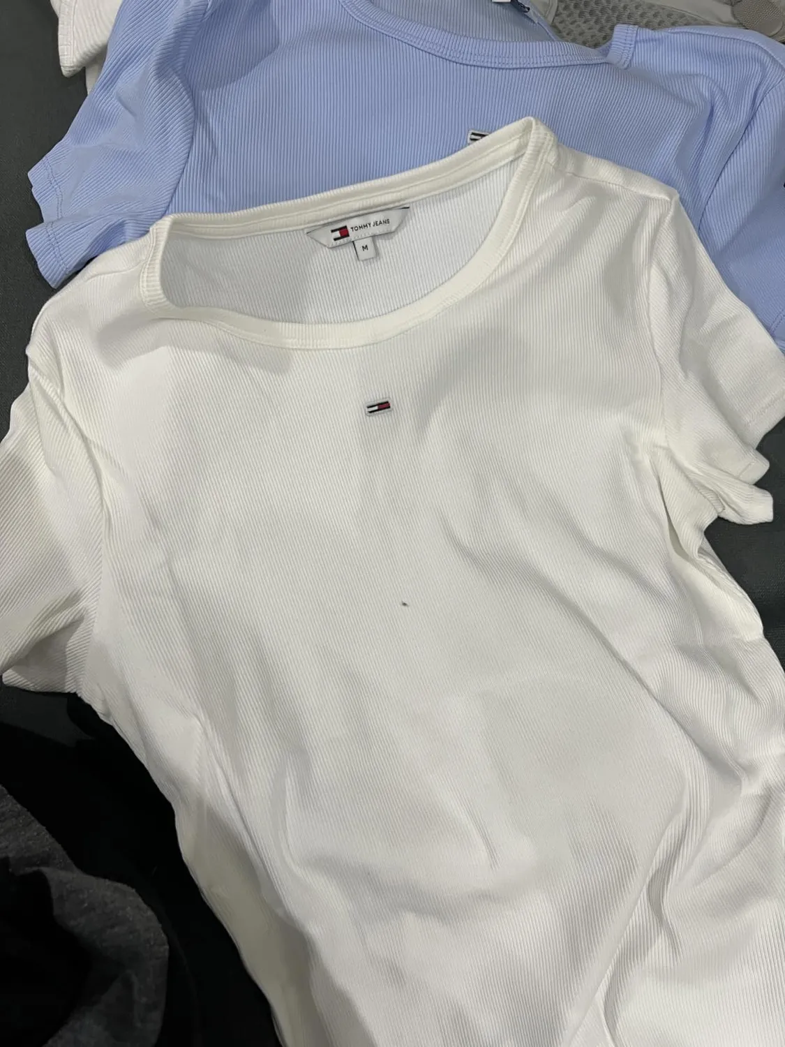 Tommy Jeans Essential Rib Slim Fit T-Shirt M 2er Pack gerippt