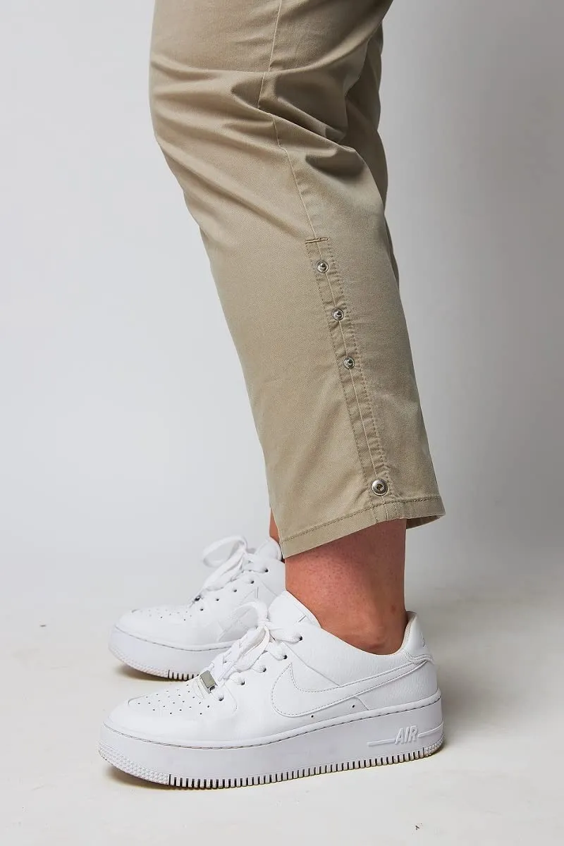 Wille Schlupfjeans Beige mit Gummizug leichte Damenjeans