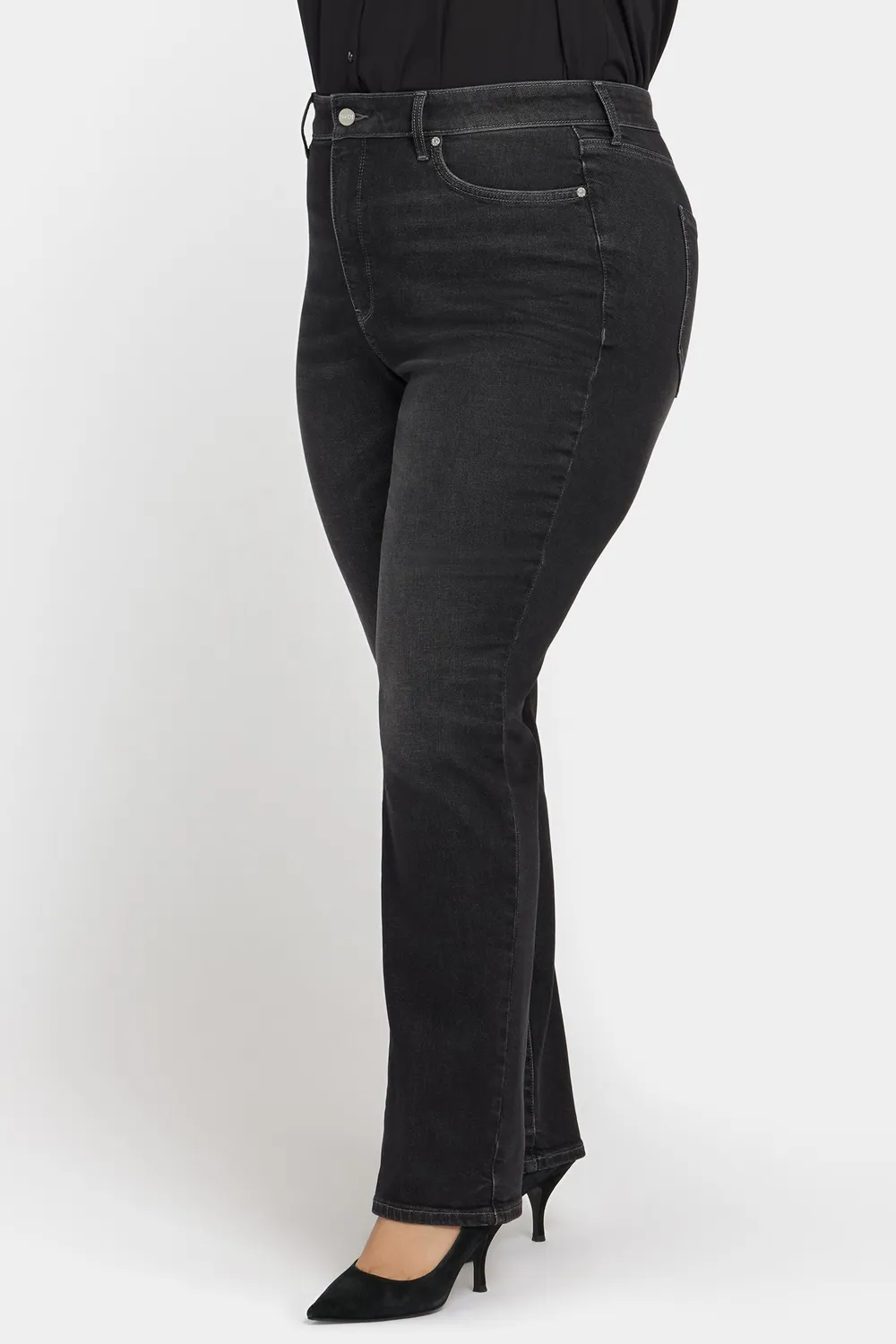 NYDJ Marilyn Straight Plus Jeans Paris Lights grau High Rise