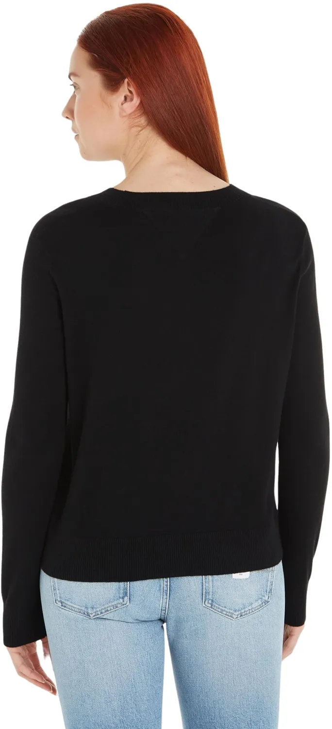 Tommy Jeans Damen Pullover Rundhals Schwarz XS