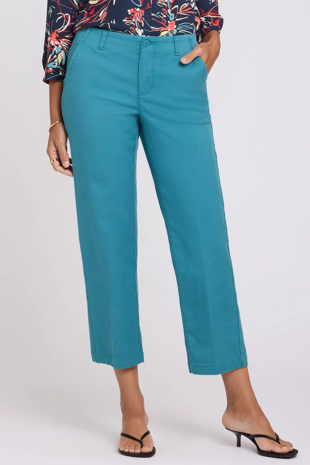 NYDJ Marilyn Straight Ankle Pants Harbor Blue Stretch