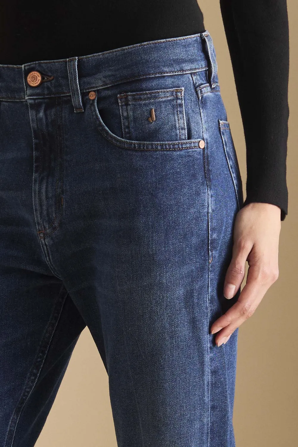 Jeckerson Julia Jeans Damen Mittelblau Boyfriend Fit