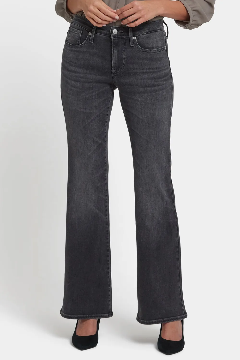 NYDJ Ava Flared Jeans Gloomy Marais Grau