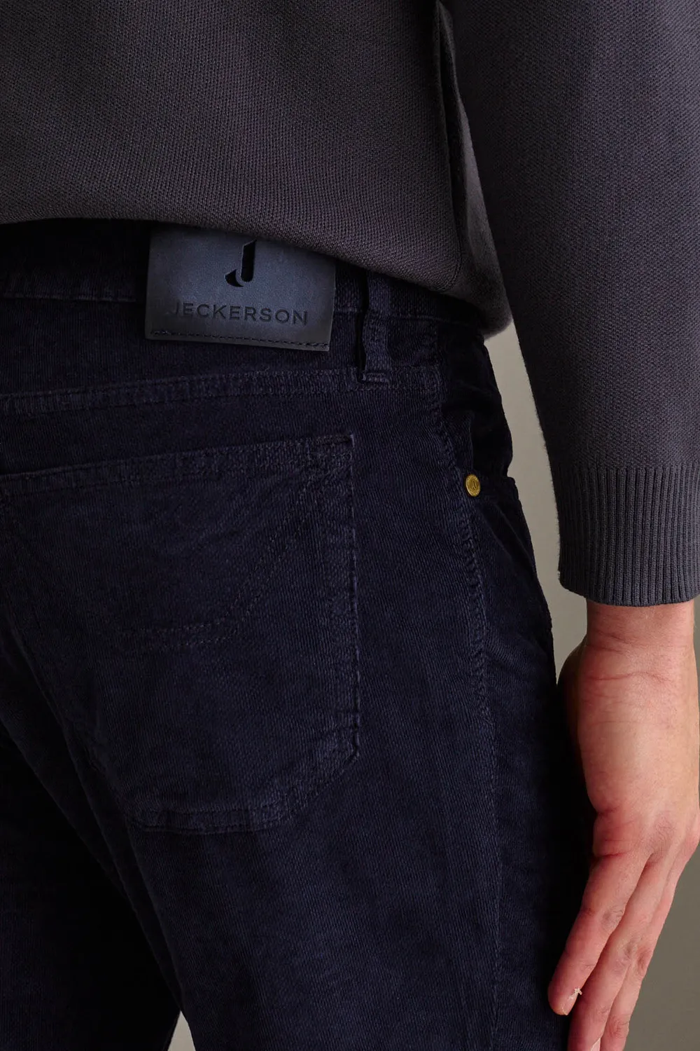 Jeckerson John Slim Fit Hose dunkelblau Samt