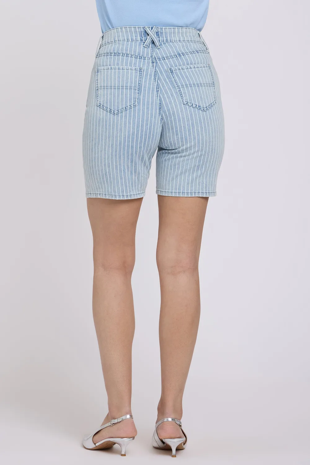 NYDJ Erin Relaxed Denim Shorts Azure Stripe 8